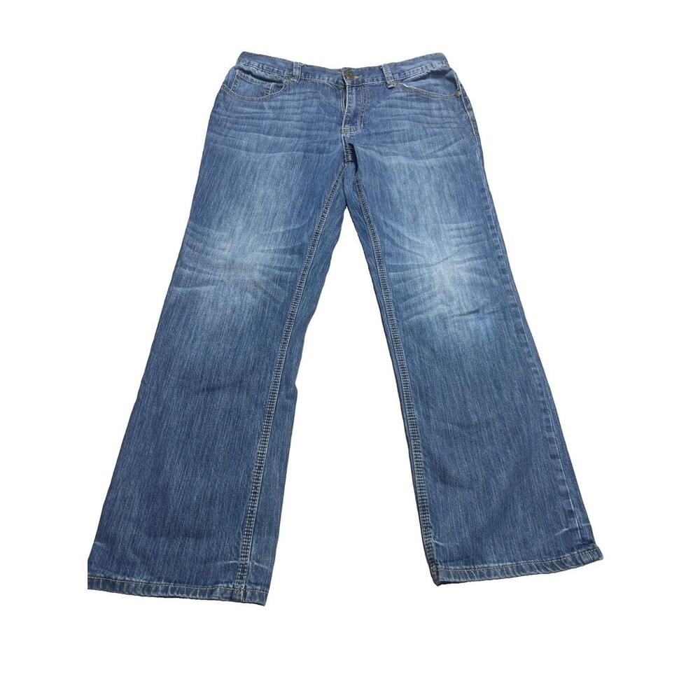 Cody James Mens Straight Leg Blue Denim Jeans 34x32 Medium Wash Stretch
